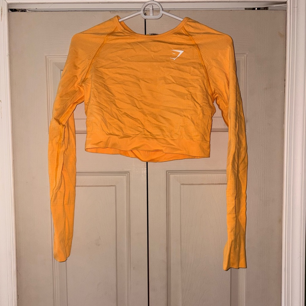 Gymshark Vital Seamless 2.0 Long Sleeve Crop Top - Yellow Marl